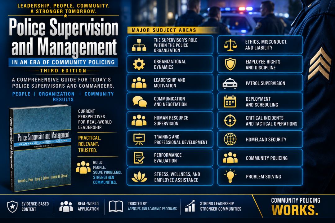 Graphic of Major Topics in Police Supervision and Management in an Era of Community Policing